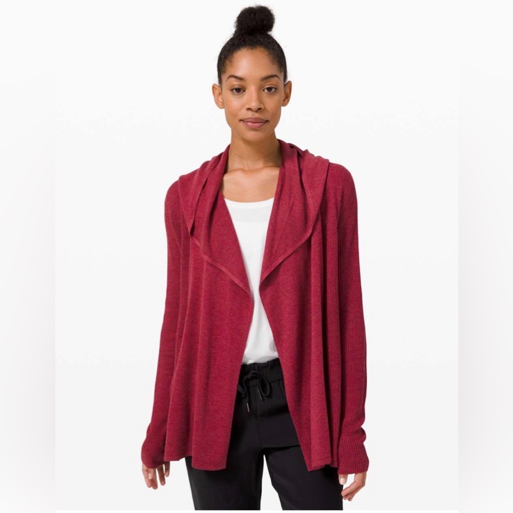 Lululemon Sundown Sweater Wrap in Heathered Chianti Size Medium
